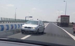 Șofer din Tulcea filmat pe contrasens, pe autostrada A4