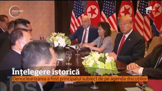 Concluziile întâlnirii istorice dintre Donald Trump si Kim Jong-Un