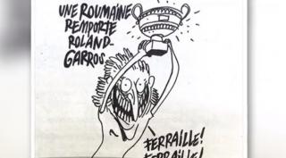 Pagina de Facebook a revistei Charlie Hebdo, luată cu asalt de români după caricatura cu Simona Halep
