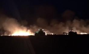 Incendiu de vegetație în județul Constanța. Flăcări violente au distrus un câmp şi un autoturism