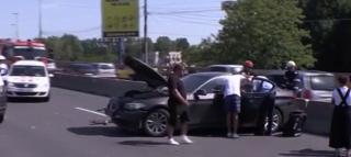 Traficul pe DN 1 a fost blocat din cauza unei tamponări în lanţ pe unul dintre podurile de la intrarea în Capitală