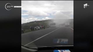 Momente de panică printre muncitorii unei fabrici din Cluj-Napoca, care se întorceau spre case cu un autocar