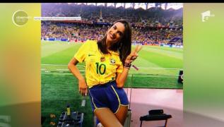 Un îngeraş Victoria's Secret, sesiune foto pe stadion