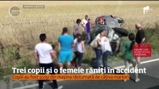 Trei copii şi un adult au fost răniţi într-un accident rutier extrem de violent, la Constanţa