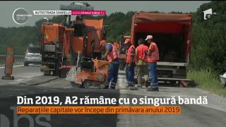 Muncitorii de la Drumuri s-au apucat să repare pentru a doua oară Autostrada Soarelui, în plin sezon estival