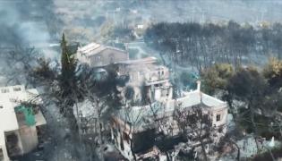 Imagini teribile filmate cu drona la incendiile din Grecia (Video)