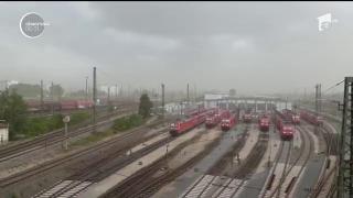 Acoperiș spulberat după o furtună extrem de puternică de furtună, în Germania