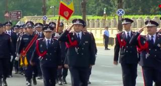 Sute de pompieri au defilat în București, în amintirea celor 170 de ani de la bătălia de pe Dealul Spirii