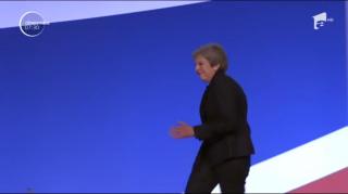 Premierul britanic Theresa May a intrat pe scenă dansând, la congresul partidului său