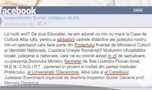 Şapte greşeli grave, în numai zece rânduri, la o postare pe Facebook a Inspectoratului Școlar Alba