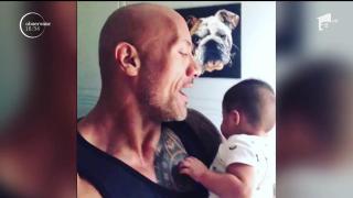 Moment emoționant. The Rock îi cântă fiicei sale de şase luni