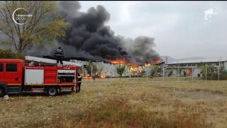 Pagube mari în urma incendiului la o fabrică de textile din Măcin,Tulcea