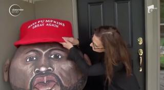 În Statele Unite, un uriaş dovleac a fost împodobit cu o caricatură a rapperului Kanye West