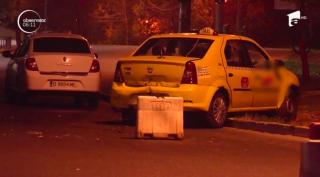 Accident în lanţ, în Capitală. Şoferul unui taxi a derapat din cauza asfaltului pe care se aflau pete de motorină