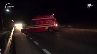 Trei răniți în Bistrița-Năsăud, după ce un șofer a pierdut controlul mașinii și a intrat pe un cap de pod