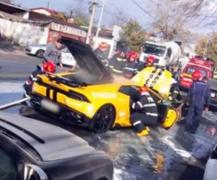 Lamborghiniul sportivei Anca Heltne, care a luat foc în București, a fost oprit în trafic pentru viteza record de 254 km/h