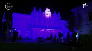 Proiecție spectaculoasă de lumini pe Muzeul Unirii din Iași