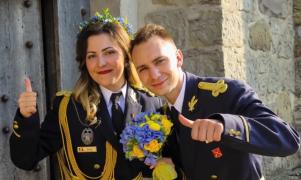 Ana-Maria și Ciprian, tinerii militari care au devenit soț și soție după o paradă de Ziua Națională