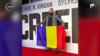 Actorul Florian Munteanu a venit cu tricolorul la premiera filmului "Creed 2"