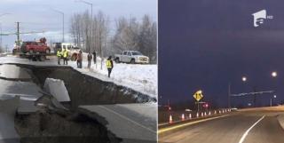 Șosea din Alaska distrusă de cutremur, reparată în doar patru zile