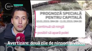 Avertizare meteo de ninsori, viscol şi polei în toată ţara. Prognoza actualizată pe Bucureşti (Video)
