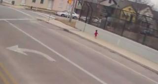 O americancă a salvat un copil care se plimba de unul singur pe marginea unui pod rutier (Video)