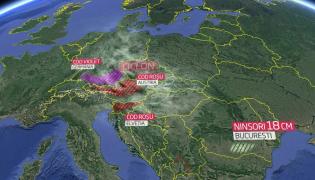 Val-supriză de ninsoare şi viscol în România, cauzat de un ciclon dispre Islanda