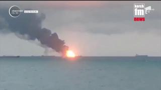 14 marinari morți, după ce două nave au ars în strâmtoarea Kerci