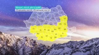 Avertizare de vreme severă în sudul țării. O nouă repriză de ploi duce la formarea de polei