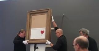 Pictura autodistrus a lui Bansky, expusă la un muzeu din Germania