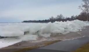 Tsunami de gheaţă la graniţa Statelor Unite cu Canada (Video)