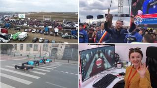 Imagini inedite de la protestul de 15 minute, pentru autostrăzi. Zeci de mii de români au spus ”Șî eu”