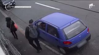 Hoț din Brașov, filmat în timp ce fură dintr-o mașină. Proprietarul a pus imaginile pe Facebook