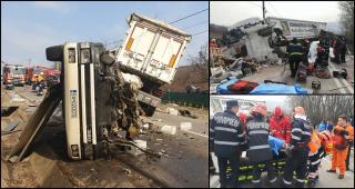 Un TIR s-a rupt în două la Răducăneni. Un mort şi doi răniţi, imagini cumplite de la accident (Video)