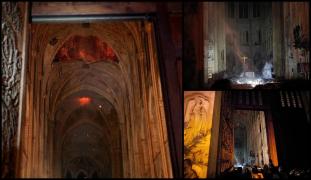 Primele imagini din interiorul catedralei Notre Dame arată amploarea dezastrului (Video)