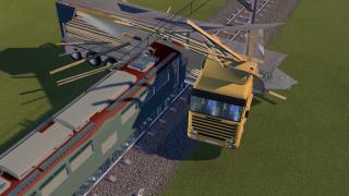 Animaţie grafică: cum a intrat un tren în plin într-un camion, la Beclean. Opt oameni au fost răniţi