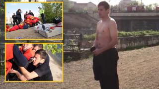 Un tânăr de la SMURD s-a aruncat în Dâmbovița și a salvat de la moarte un bărbat