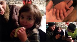 Primele imagini cu Antonia, la scurt timp după ce a fost găsită. Fetiţa a stat toată noaptea în frig, pe un câmp (Video)