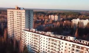 Orașul Pripeat, de lângă Cernobîl, filmat cu drona
