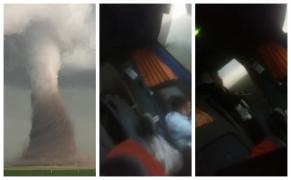 Autobuz ridicat în aer de tornada de la Drajna, în ţipetele înfricoşătoare ale călătorilor (Video)
