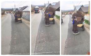 Cum a reparat un bărbat din Suceava frâna la căruţă (Video)