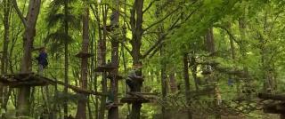 După grătare, turiștii fac sport în Parcul Aventura din Braşov