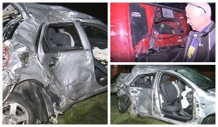 Şofer de tir înspăimântat pe şosea, la Sighişoara: "Venea în zigzag spre mine!" Impactul, devastator