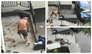 Tânăr fără control de la drogul "zombie", în centru, în Bucureşti. L-a luat Poliţia (video)