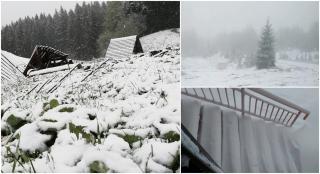 Iarnă pe Valea Prahovei. Ninge la Predeal, stratul de zăpadă depăşeşte 50 de centimetri la 2000 de metri altitudine (Video)
