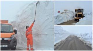 Zăpadă de 4 metri la munte. Imagini ireale pe Transalpina, în luna mai (Video)