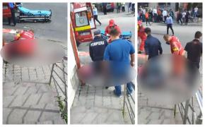O femeie a rămas fără ambele picioare, spulberată de un autocar, la Braşov (Video)