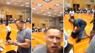 Arnold Schwarzenegger, atacat și lovit cu picioarele în spate, în Africa de Sud (Video)