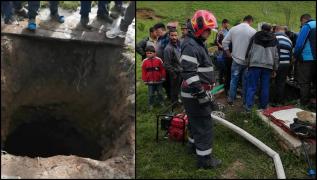 Cal căzut într-un canal de câţiva metri, în Braşov. Bietul animal a alunecat şi a rămas blocat în groapă (Video)