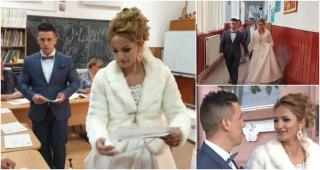 Un mire şi mireasa lui au votat primii la Săcălaz, în Timiş: "Am venit direct de la nuntă!" (Video)